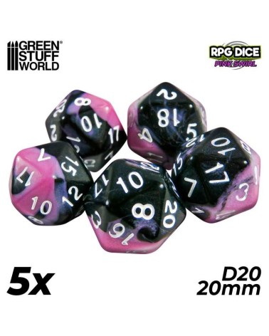 PINK SWIRL D20 20MM X5