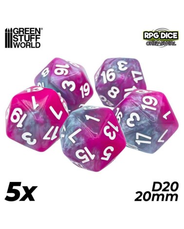 GREY SWIRL D20 20MM X5