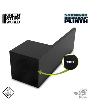 STRAIGHT BACKDROP DISPLAY PLINTH 7X7X6+14 BLACK