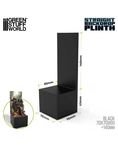 STRAIGHT BACKDROP DISPLAY PLINTH 7X7X6+14 BLACK