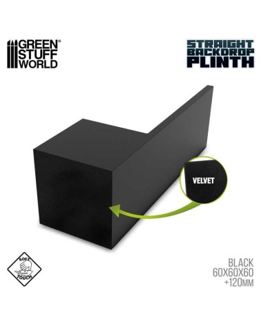 STRAIGHT BACKDROP DISPLAY PLINTH 6X6X6+12 BLACK