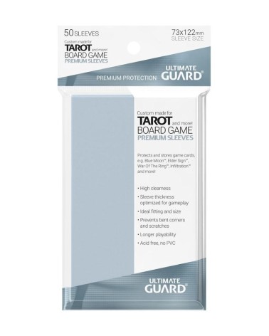 ULTIMATE GUARD PREMIUM SOFT SLEEVES TAMAÑO TAROT TRANSPARENTES (50)