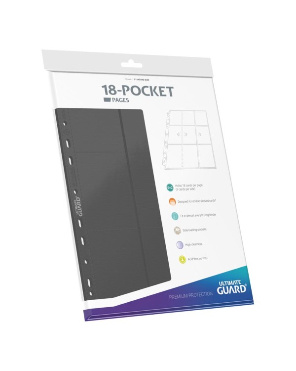 ULTIMATE GUARD 18-POCKET PAGES SIDE-LOADING GRIS (10)