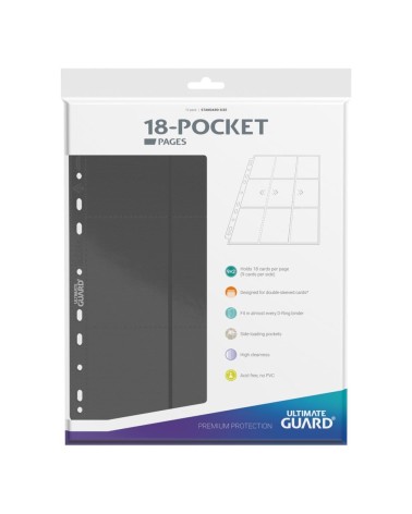ULTIMATE GUARD 18-POCKET PAGES SIDE-LOADING GRIS (10)