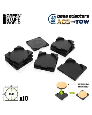 ROUND TO SQUARE BASE ADAPTER 40MM X00