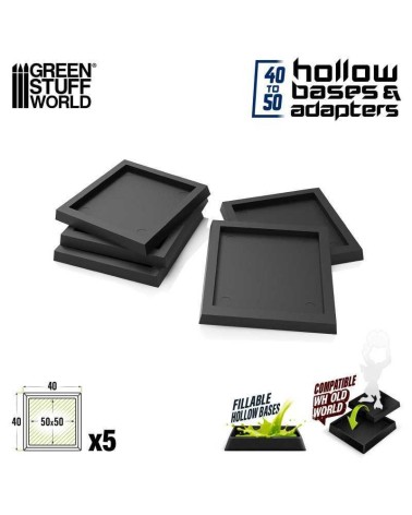 PLASTIC SQUARE BASE ADAPTOR 40MM TO 50MM X5