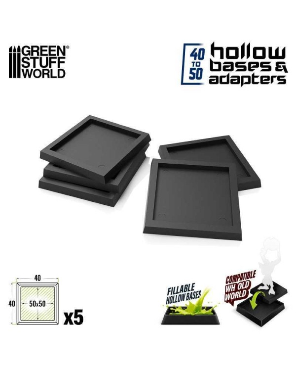 PLASTIC SQUARE BASE ADAPTOR 40MM TO 50MM X5
