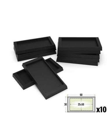 PLASTIC RECTANGLE BASE ADAPTOR 25MMX50MM TO 30MMX60MM X10