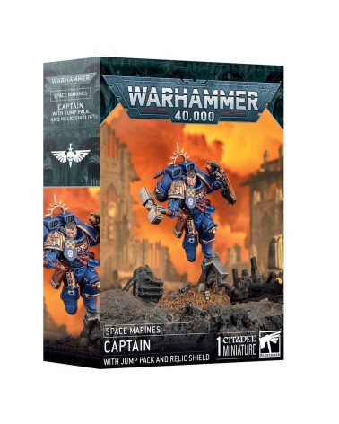 40K: SPACE MARINES - CAPTAIN WITH JUMP PACK AND RELIC SHIELD