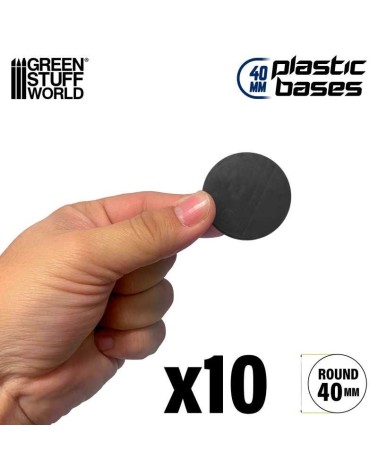 PLASTIC ROUND BASE 40MM X10