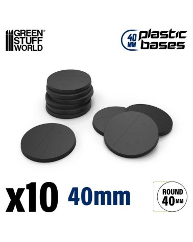 PLASTIC ROUND BASE 40MM X10