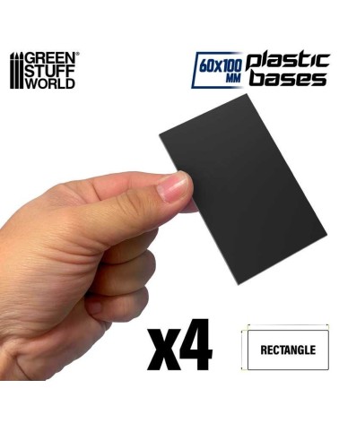 PLASTIC RECTANGLE BASE 60X100MM X4