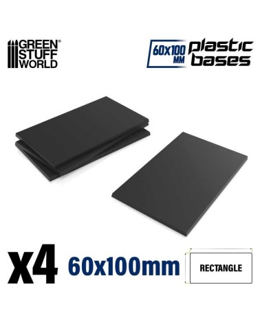 PLASTIC RECTANGLE BASE 100X50MM X4