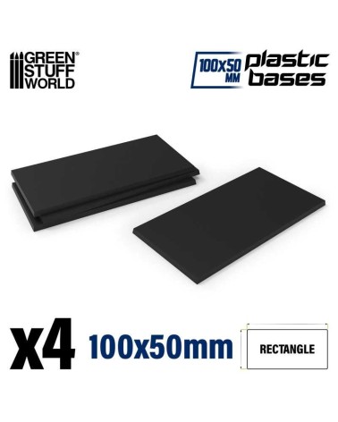 PLASTIC RECTANGLE BASE 100X50MM X4