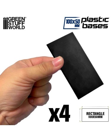 PLASTIC RECTANGLE BASE 100X50MM X4