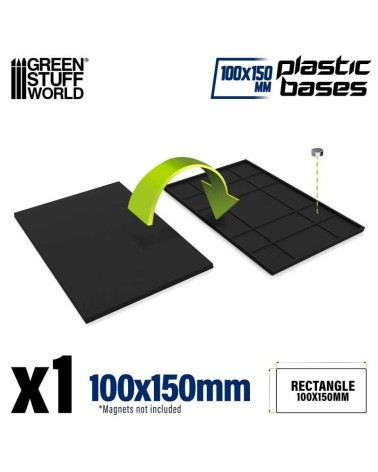 PLASTIC RECTANGLE BASE 100X150MM X1