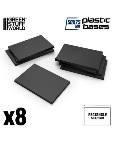 PLASTIC RECTANGLE BASE 50X75MM X8