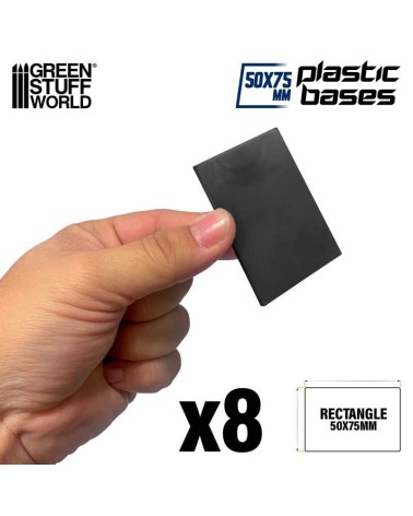 PLASTIC RECTANGLE BASE 50X75MM X8