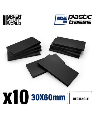 PLASTIC RECTANGLE BASE 30X60MM X10