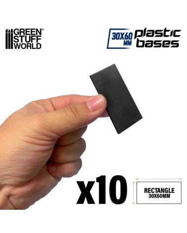 PLASTIC RECTANGLE BASE 30X60MM X10