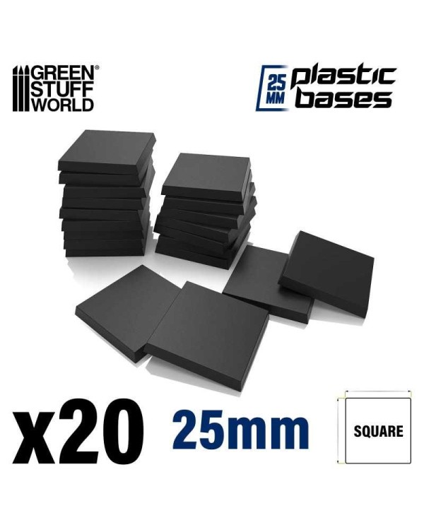PLASTIC SQUARE BASE 25MM X20
