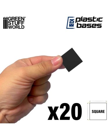 PLASTIC SQUARE BASE 25MM X20