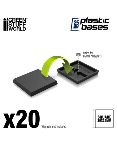 PLASTIC SQUARE BASE 25MM X20