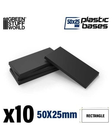 PLASTIC RECTANGLE BASE 30X60MM X10
