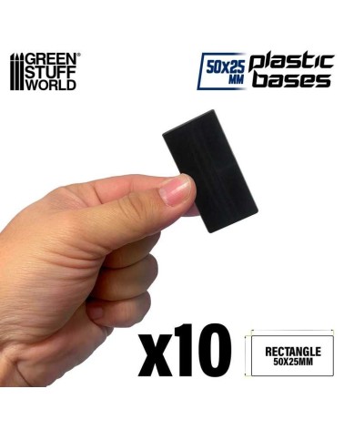 PLASTIC RECTANGLE BASE 30X60MM X10
