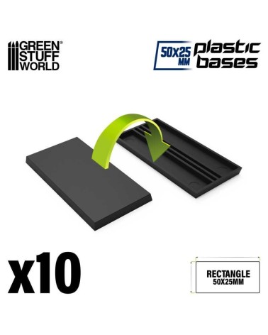 PLASTIC RECTANGLE BASE 30X60MM X10