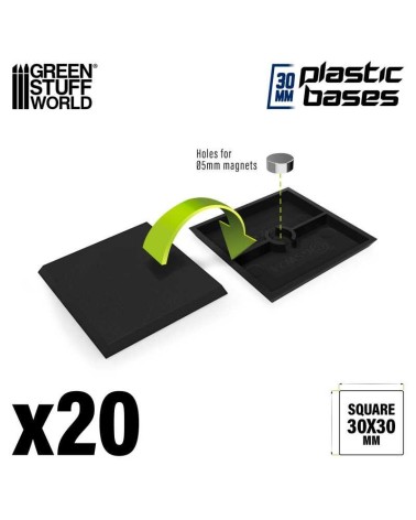 PLASTIC SQUARE BASE 30MM X20
