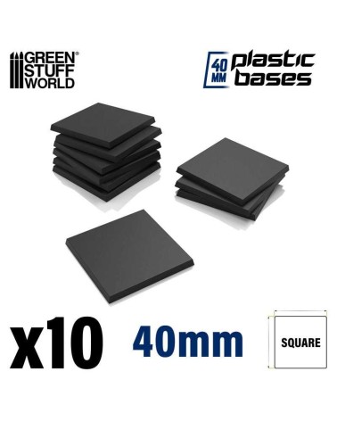 PLASTIC SQUARE BASE 40MM X10