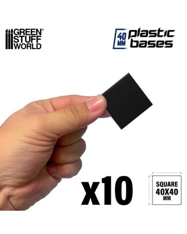 PLASTIC SQUARE BASE 40MM X10