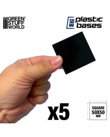 PLASTIC SQUARE BASE 50MM X5