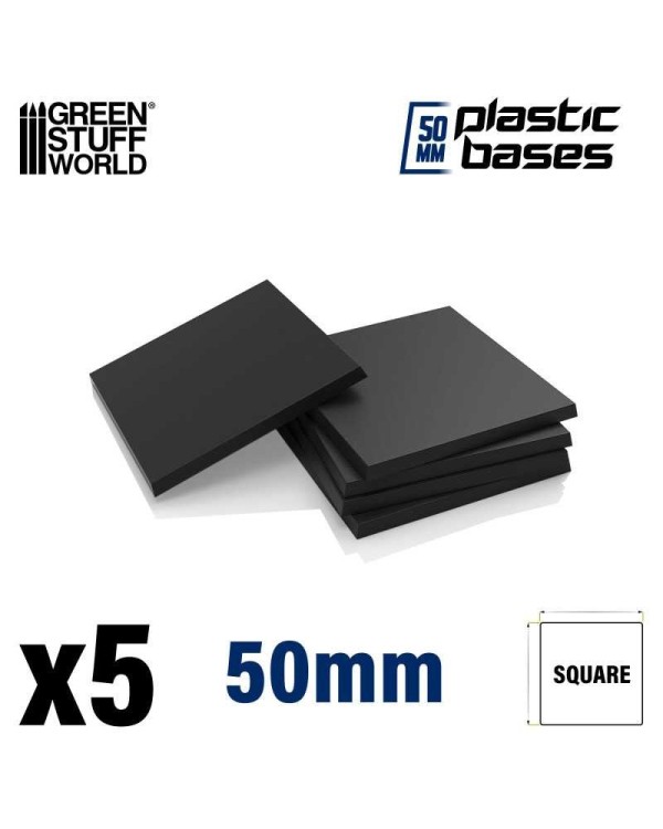 PLASTIC SQUARE BASE 50MM X5