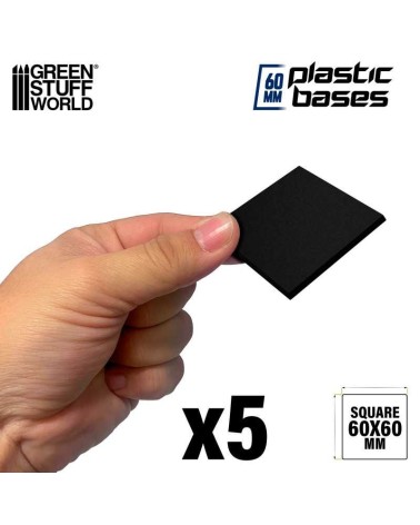 PLASTIC SQUARE BASE 60MM X5