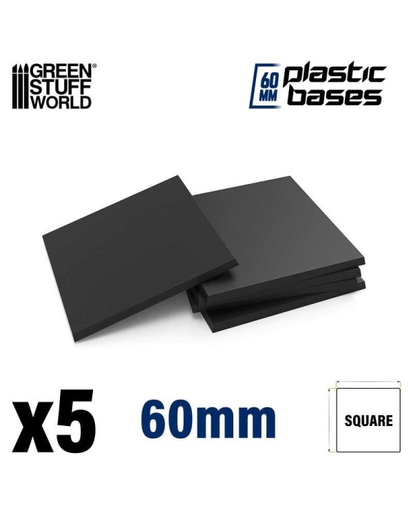 PLASTIC SQUARE BASE 60MM X5