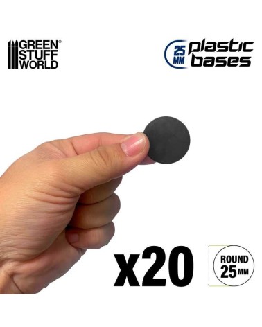 PLASTIC ROUND BASE 25MM X20