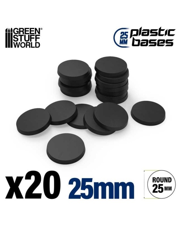 PLASTIC ROUND BASE 25MM X20
