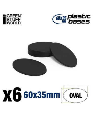 PLASTIC OVAL BASE 60X35MM X6