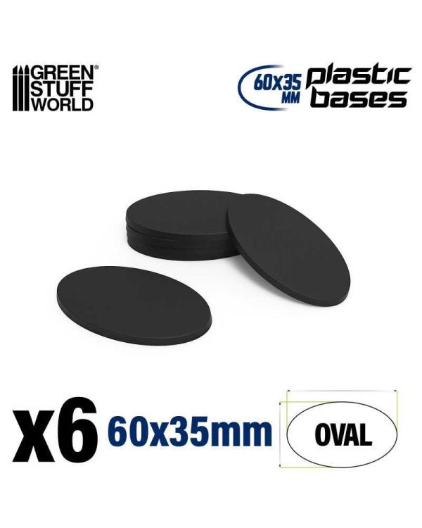PLASTIC OVAL BASE 60X35MM X6