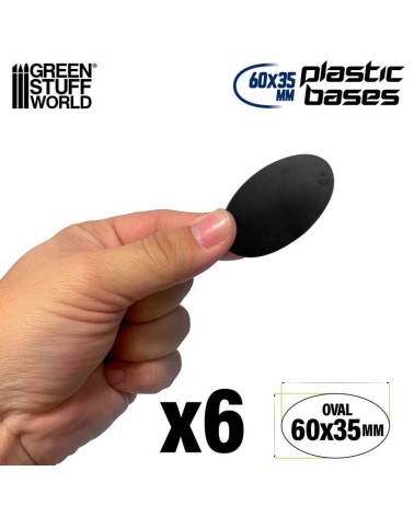 PLASTIC OVAL BASE 60X35MM X6