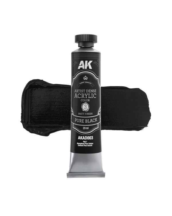 PURE BLACK 20ML – ARTISTIC DENSE ACRYLIC COLOR