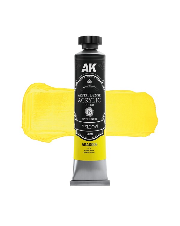 YELLOW 20ML – ARTISTIC DENSE ACRYLIC COLOR