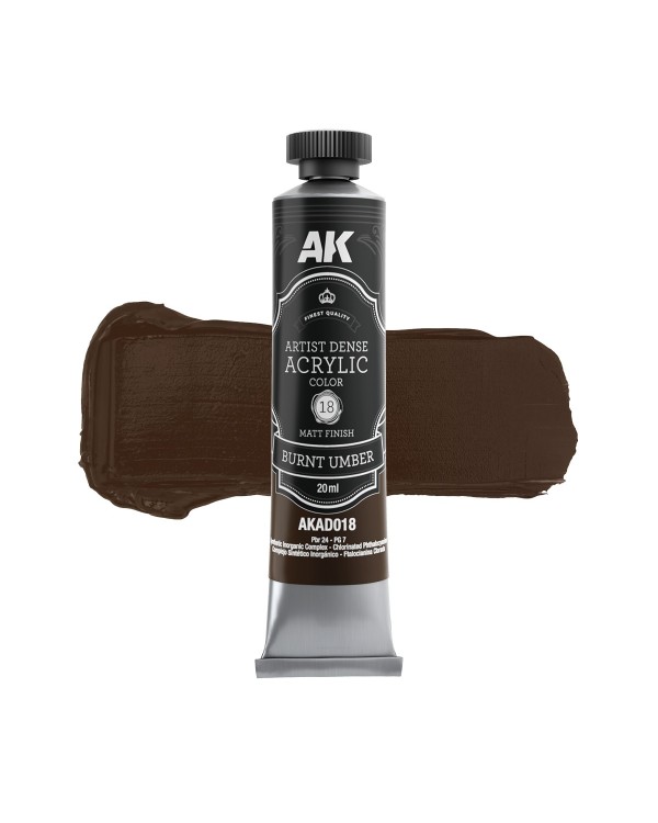 BURNT UMBER 20ML – ARTISTIC DENSE ACRYLIC COLOR