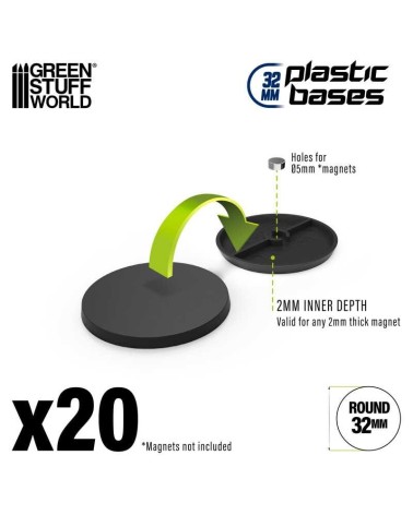 PLASTIC ROUND BASE 32MM X20
