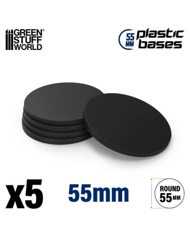 PLASTIC ROUND BASE 55MM X5