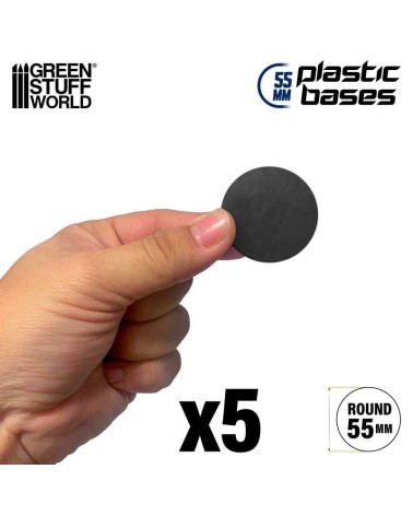 PLASTIC ROUND BASE 55MM X5