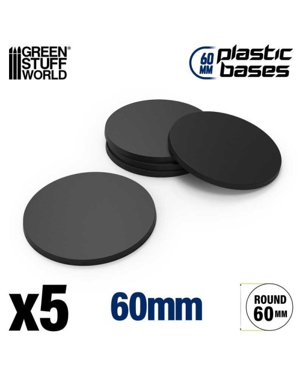 PLASTIC ROUND BASE 60MM X5