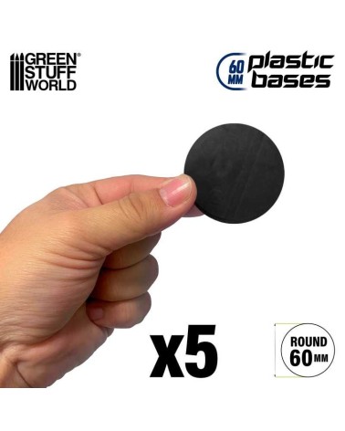 PLASTIC ROUND BASE 60MM X5